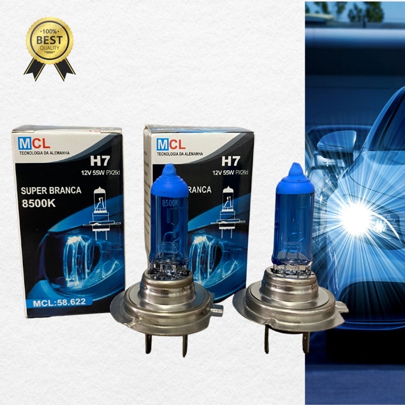 1 PAR Lâmpadas Super Branca H7 12v 55W 8500k Xenon