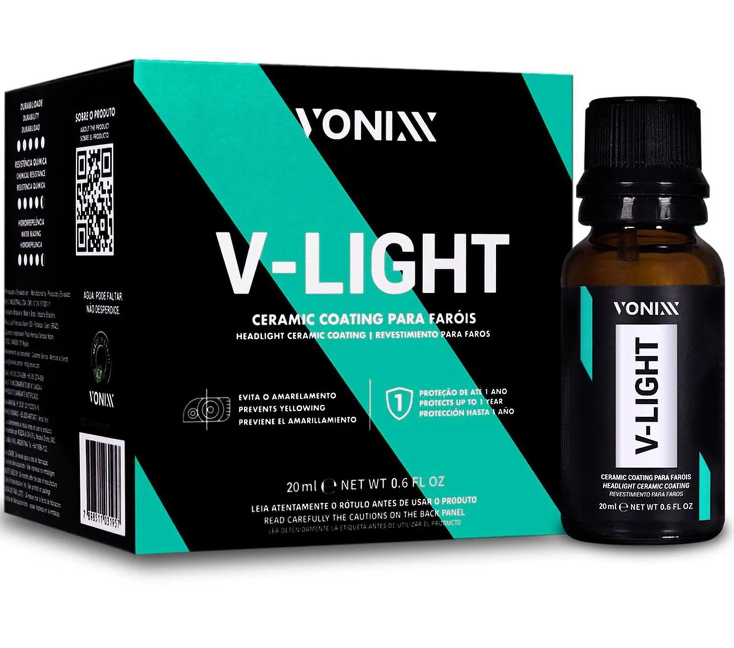 V-LIGHT Vonixx 2 em 1, Solução Completa para Faróis e Vidros Automotivos